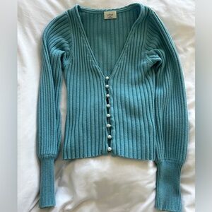 Aritzia Plunge Pearl Cardigan